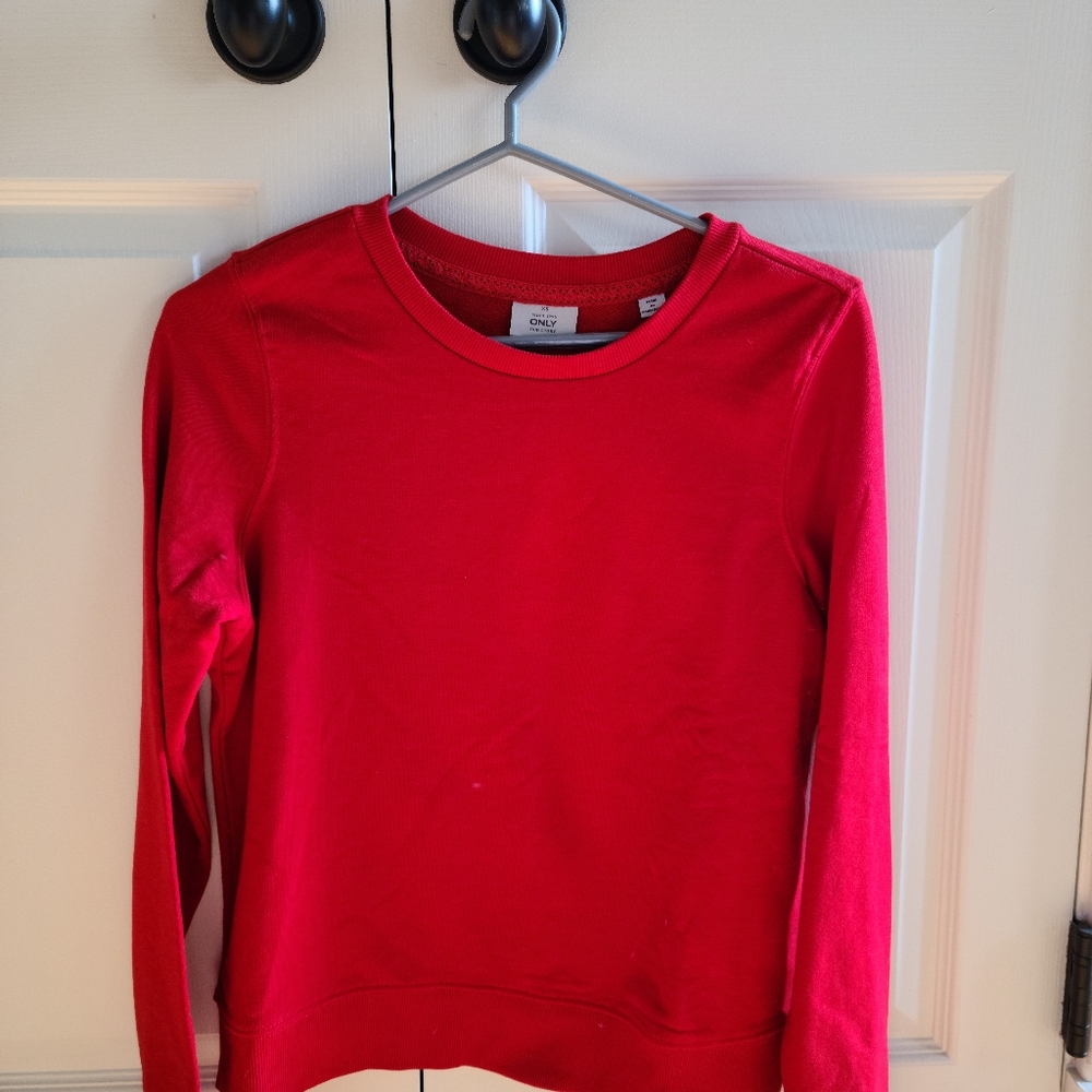 ONLY brand Crewneck Red Sweater, Size XS